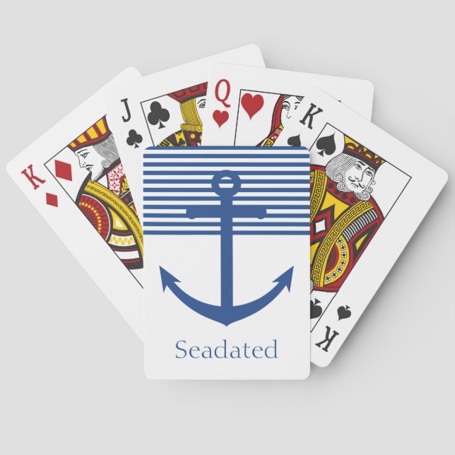 Nautical Anchor Bicycle Play Classic Playing Cards (Back)