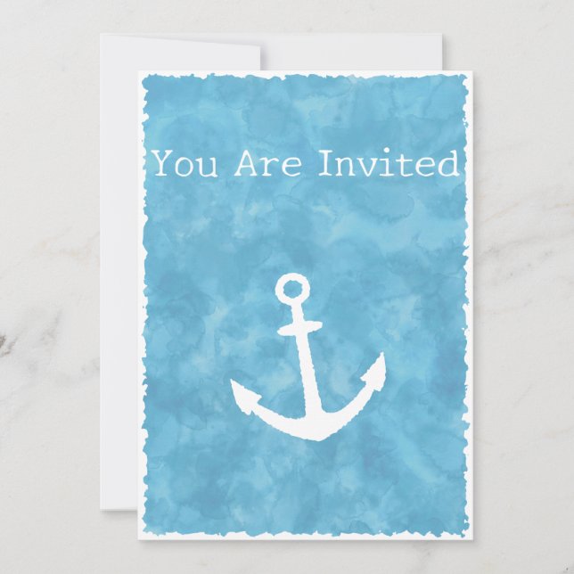 Nautical Anchor Blue Baby Shower Invitation (Front)