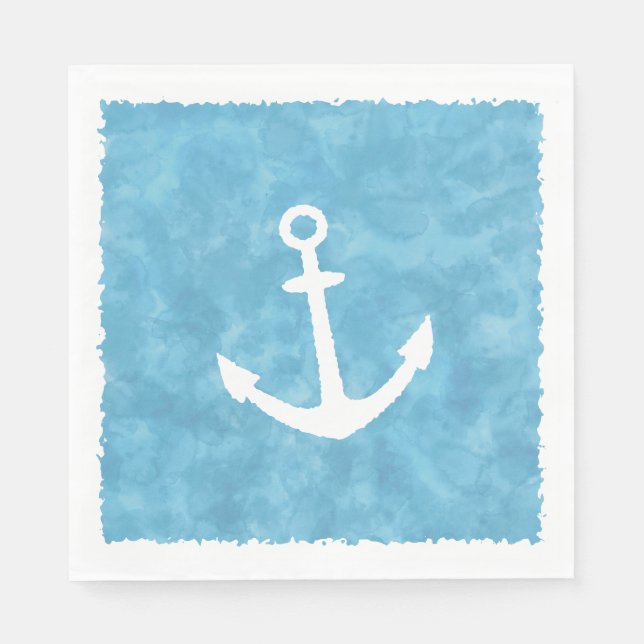 Nautical Anchor Blue Baby Shower Napkins (Front)