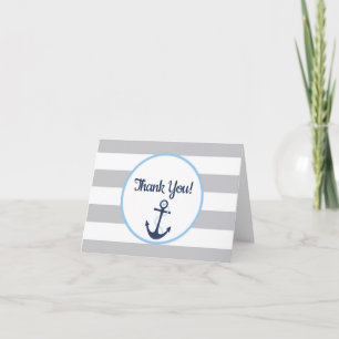 Nautical Anchor Blue Baby Shower Thank You Card