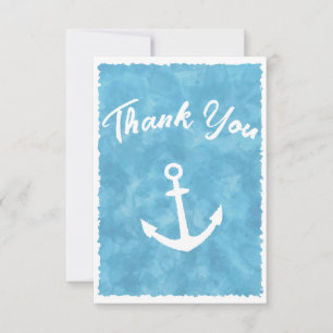 Nautical Anchor Blue Baby Shower Thank You Card