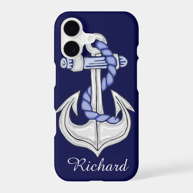 Nautical Anchor Blue Iphone Case (Back)