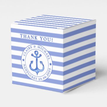 Nautical Anchor Blue Striped Thank You Wedding