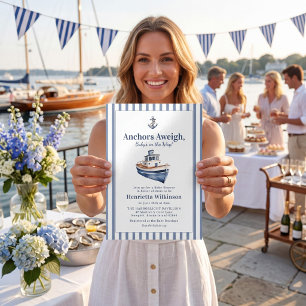 Nautical Anchor Boat Baby Shower Invitation