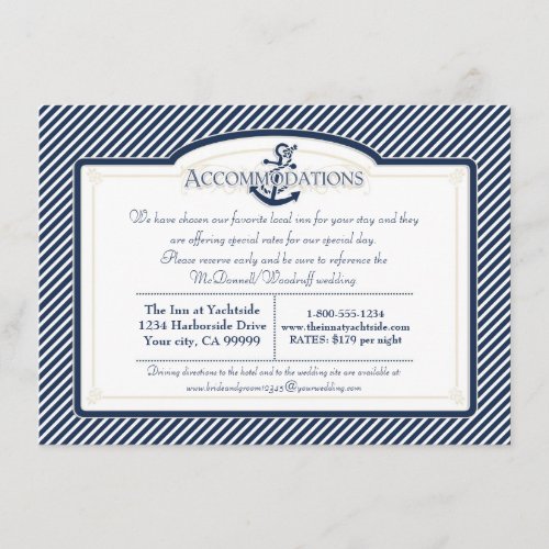 Nautical Anchor Boat Diagonal Stripes Swirl Modern Enclosure Card