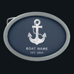 Nautical Anchor Boat Name Belt Buckle<br><div class="desc">Make your boat's name stand out with our nautical anchor belt buckle you can easily personalize,  creating a custom and classic look. It's the perfect way to add a unique,  sea-faring touch to your vessel.</div>