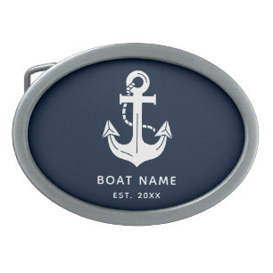 Nautical Anchor Boat Name Belt Buckle