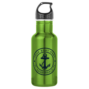 Nautical Anchor Boat Name Boating Custom Stainless Steel Water Bottle