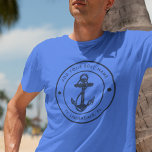 Nautical Anchor Boat Name Boating Custom Tri-Blend Shirt<br><div class="desc">Add your boat or captain's name and location by clicking the "Personalize" button above. Set sail in style with our custom nautical-themed boating swag t-shirt, the ultimate companion for your maritime adventures. This tee boasts a cute design inspired by the ocean's wonders, featuring classic maritime motifs such as an anchor...</div>