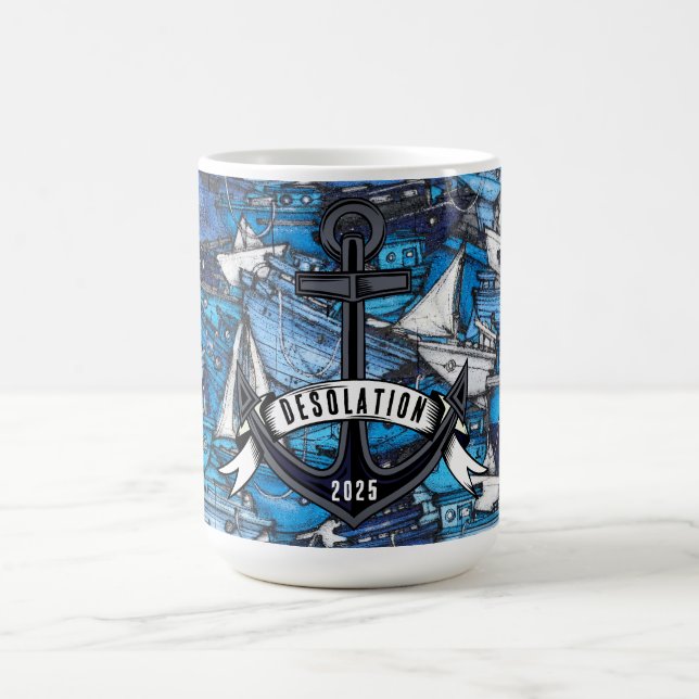 Nautical Anchor Boat Name  Coffee Mug (Center)