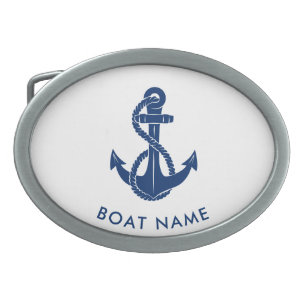 Nautical Anchor Boat Name Crew Captain Custom Belt Buckle