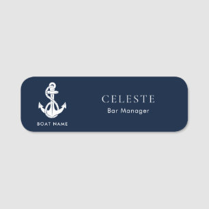 Nautical Anchor Boat Name Crew Name Tag