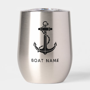 Nautical Anchor Boat Name Cruise Swag Thermal Wine Tumbler