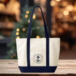Nautical Anchor Boat Name Custom Boating Tote Bag<br><div class="desc">Add your boat or captain's name and location by clicking the "Personalize" button above. Set sail in style with our custom nautical-themed boating swag tote bag, the ultimate companion for your maritime adventures. This tote boasts a cute design inspired by the ocean's wonders, featuring classic maritime motifs such as an...</div>