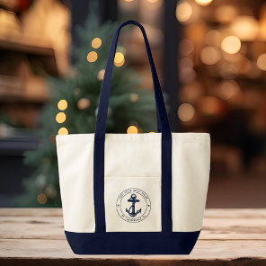 Nautical Anchor Boat Name Custom Boating Tote Bag