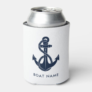 Nautical Anchor Boat Name Custom Can Cooler