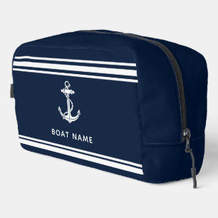 Nautical Anchor Boat Name Custom Dopp Kit