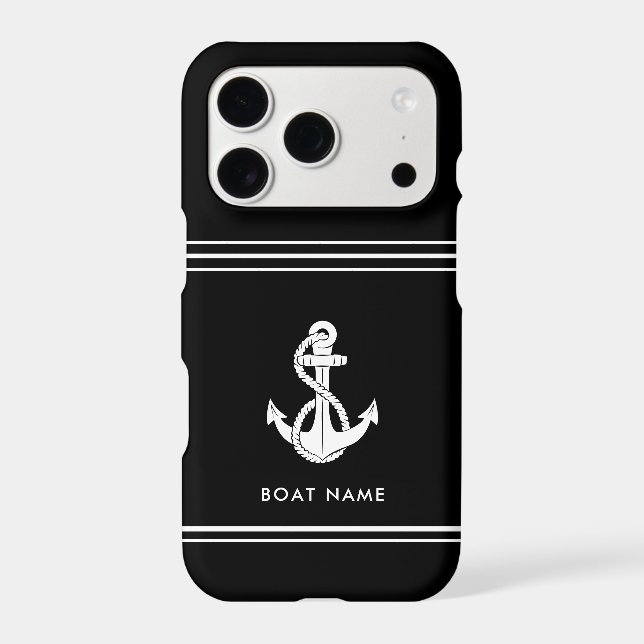 Nautical Anchor Boat Name Custom iPhone Case (Back)