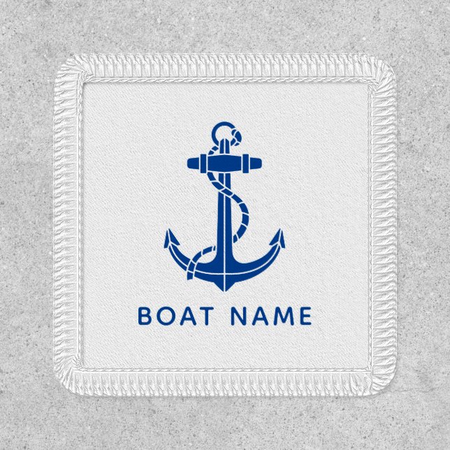 Nautical Anchor Boat Name Custom Patch (Front)