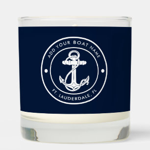 Nautical Anchor Boat Name Custom Scented Candle