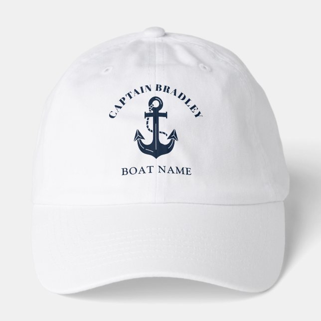 Nautical Anchor Boat Name Hat (Front)