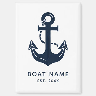 Nautical Anchor Boat Name Magnet