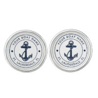 Nautical Anchor Boat Name Navy Blue Boating Custom