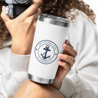 Nautical Anchor Boat Name Navy Blue Boating Custom