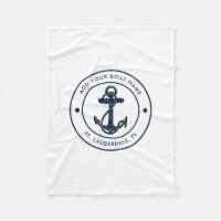 Nautical Anchor Boat Name Navy Blue Boating Swag