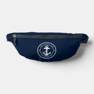 Nautical Anchor Boat Name Navy Blue Custom Fanny Pack