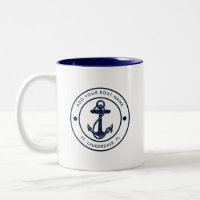 Nautical Anchor Boat Name Navy Blue Custom