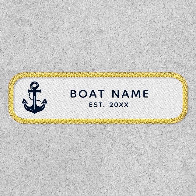 Nautical Anchor Boat Name Patch (Front)