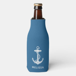 Nautical Anchor Boat Name Personalized Bottle Cooler