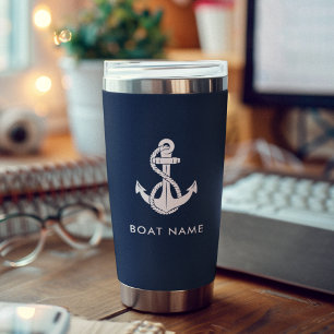 Nautical Anchor Boat Name Sailing Custom Insulated Tumbler