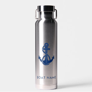 Nautical Anchor Boat Name Sailing Custom Water Bottle