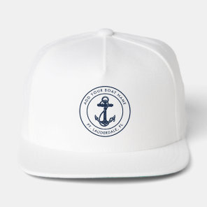 Nautical Anchor Boat Name Sailing Swag Snap Back Hat