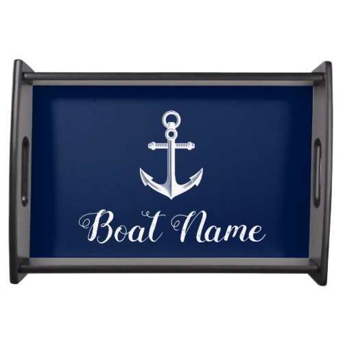 Nautical Anchor Boat Name Serving Tray