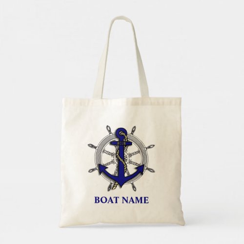 Nautical Anchor Boat Name Tote Bag