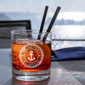 Nautical Anchor Boat Name Whiskey Glass