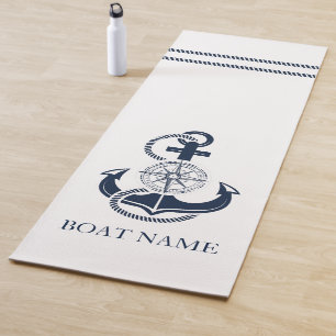 Nautical Anchor Boat Name Yoga Mat