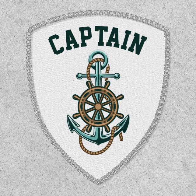 Nautical Anchor Boat Wheel Captain Swag Patch (Front)