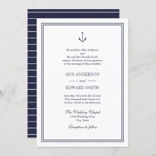 Nautical Anchor Both Parents Wedding Invitation