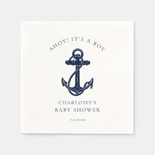 Nautical Anchor Boy Baby Shower Paper Napkins