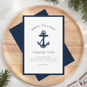 Nautical Anchor Boy Baby Shower Thank You Card