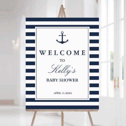 Nautical Anchor Boy Baby Shower Welcome Sign