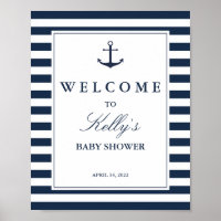 Nautical Anchor Boy Baby Shower Welcome Sign