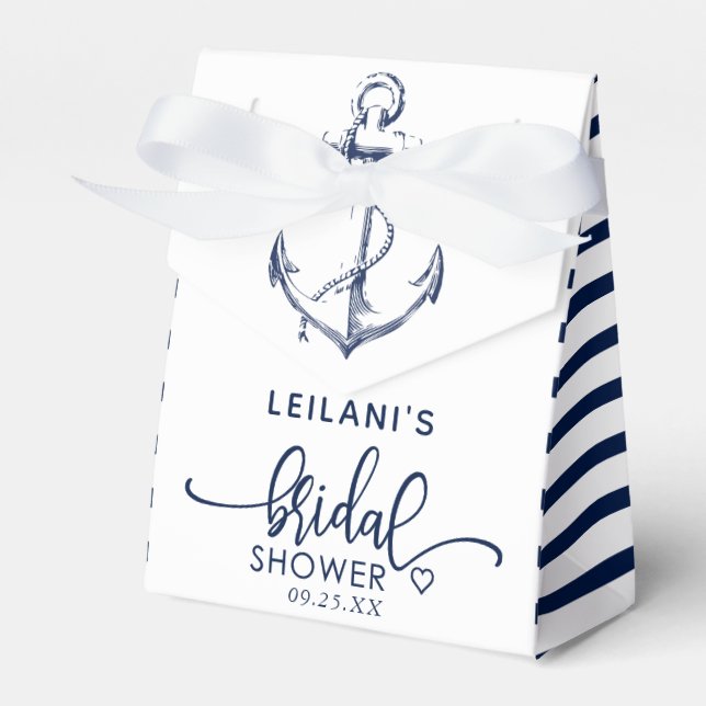 Nautical Anchor Bridal Shower Favor Boxes (Front Side)
