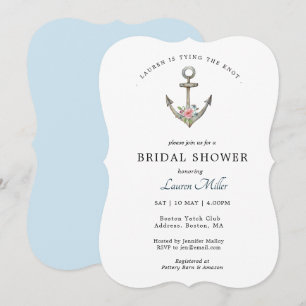 Nautical Anchor Bridal shower invitation