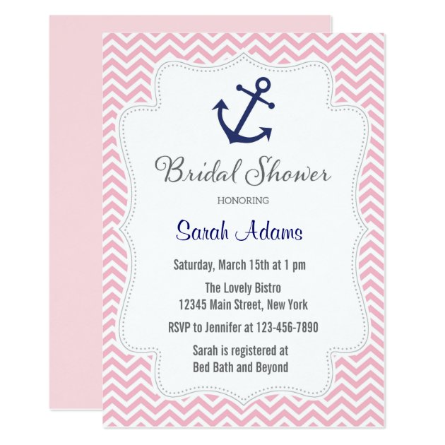 Nautical Anchor Bridal Shower Invitation