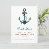 Nautical Anchor Bridal Shower Invitation (Standing Front)